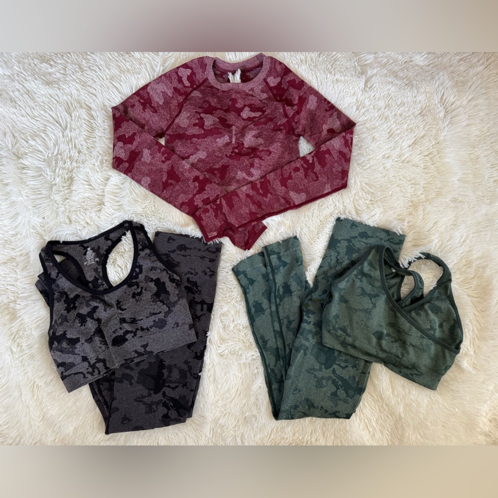 Camo Print Activewear Set Bundle